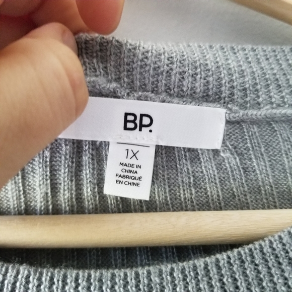 BP. Nordstrom Heather Gray Easy Ribbed Sweater Crew Neck 1X - Picture 5 of 10